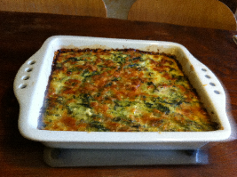 Courgette- wilde spinazie gratin. Lekker met tomatensalade.